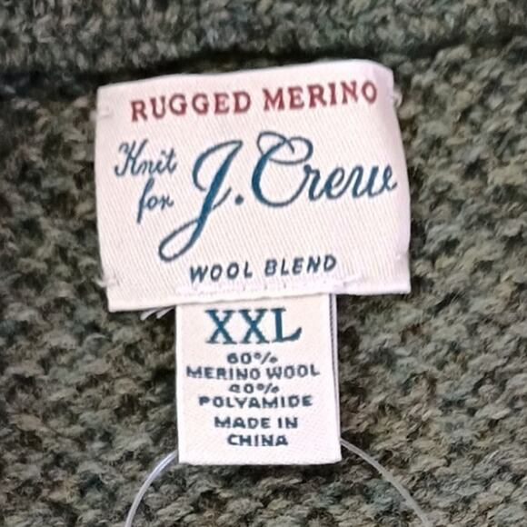 J.Crew Rugged Merino Shawl Collar Cardigan XXL Sage NWT - Picture 4 of 11